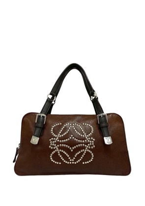 Loewe Pre-Owned 2000-2026 Leather Studded Anagram handbag - Brown