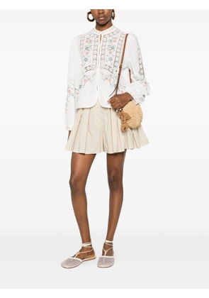 DREAM CATCHER embroidered lace-trim blouse - White