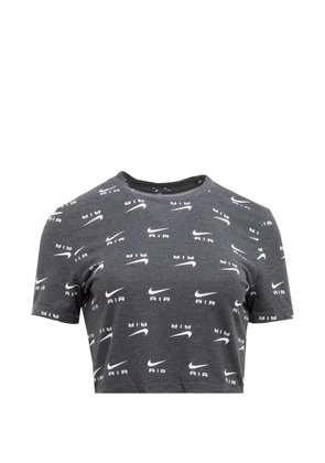 Nike logo-print cropped T-shirt - Grey