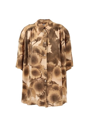 Mondrian printed shirt - Brown