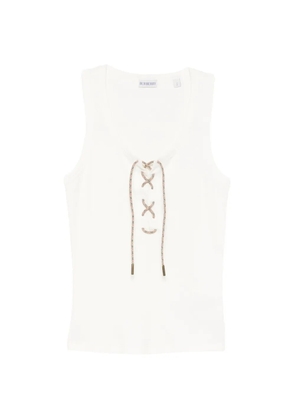 Burberry lace-up tank top - White