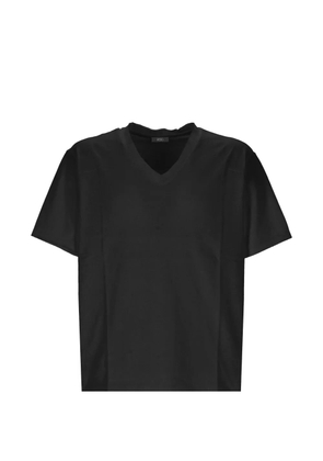 Hosio V-neck knitted T-shirt - Black