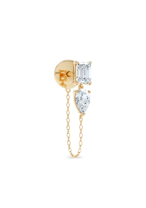 LOEV diamond chain-link stud earring - Gold