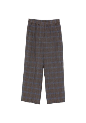 Diega check-pattern wide-leg trousers - Brown