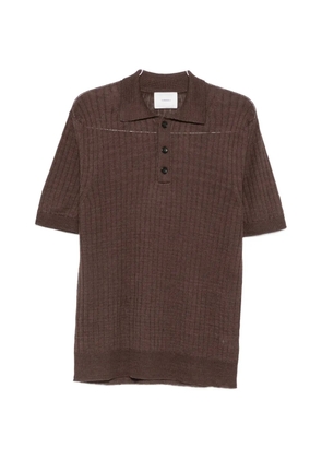 FUMAGALLI ribbed-knit polo shirt - Brown