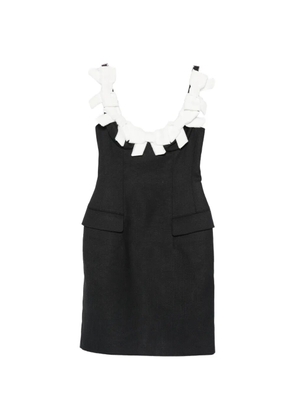 SHUSHU/TONG bow-embellished flap-pocket mini dress - Blue