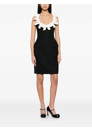 SHUSHU/TONG bow-embellished flap-pocket mini dress - Blue