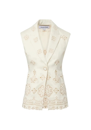 Veronica Beard Townes button eyelet vest - Neutrals