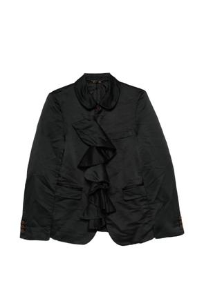 Black Comme Des Garçons ruffle-trimmed Peter Pan-collar jacket
