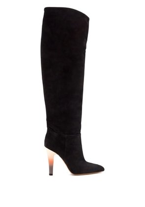 Paris Texas 10mm pointed suede heel boots - Black