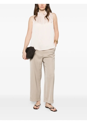 Peserico elasticated-waistband turned-up-cuff trousers - Neutrals
