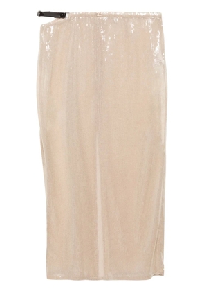 Courrèges glitter long skirt - Neutrals