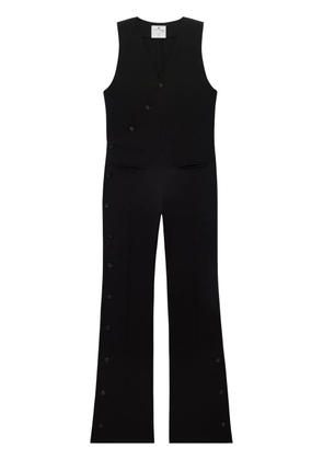 Courrèges V-neck tailored jumpsuit - Black