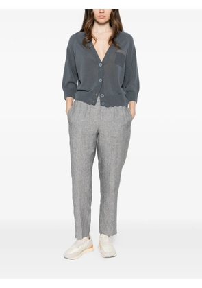 Peserico elasticated-waistband tapered trousers - Grey