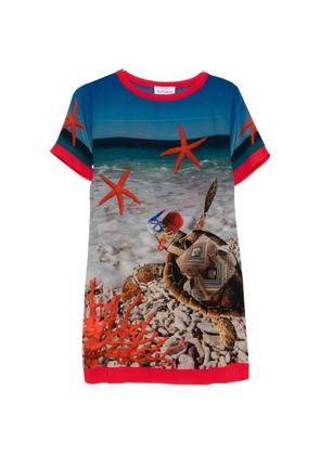 The Artistylist graphic-print short-sleeve mini dress - Blue