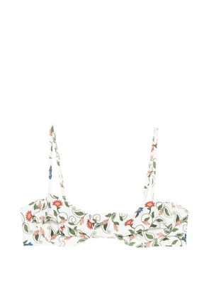 FARM Rio embroidered underwire bikini top - White
