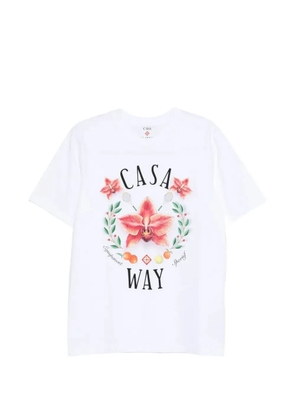 Casablanca orchid-print T-shirt - White
