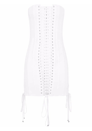 Dolce & Gabbana lace-detail gabardine minidress - White