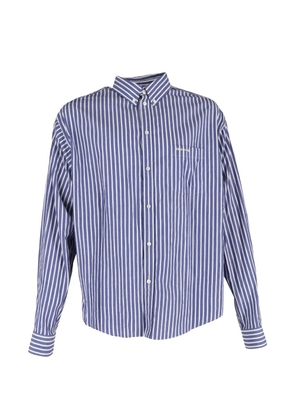 Balenciaga Pre-Owned logo-embroidered striped shirt - Blue