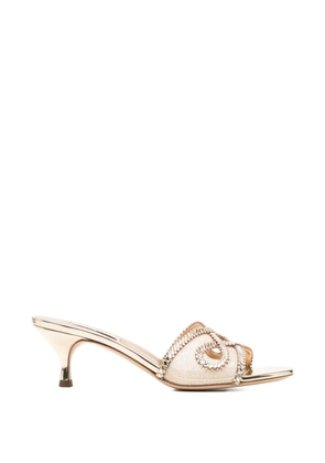 Casadei crystal-embellished metallic sandals - Gold