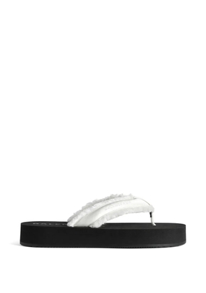 Balenciaga Jet Lag satin flat sandals - White