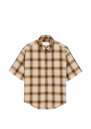 AMI Paris boxy checkered shirt Ami De Coeur in canvas - Neutrals