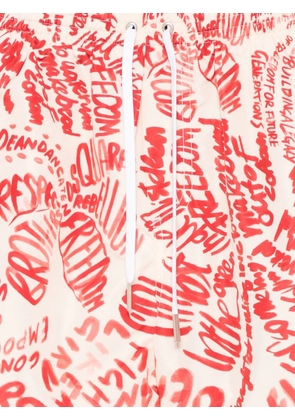 DSQUARED2 graffiti-print drawstring-waist swim shorts - Neutrals