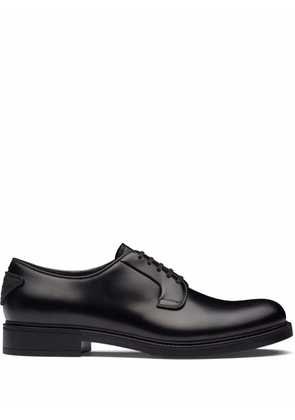 Prada brushed-leather lace-up shoes - Black