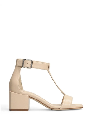 Anna F. T-bar block-heel sandals - Neutrals