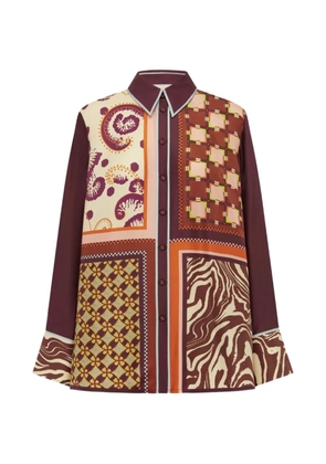 ALEMAIS Wilson mix-print shirt - Red