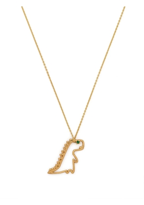 Aliita 9kt yellow gold Dinosaur emerald pendant necklace