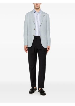 Eleventy vertical-stripe spread-collar shirt - White