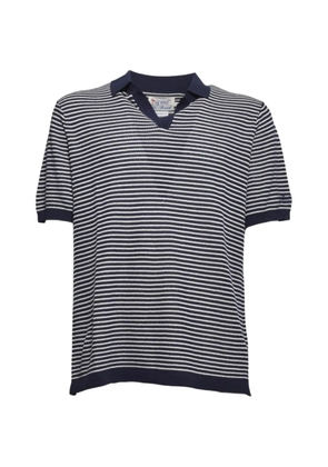 MC2 Saint Barth striped open-collar T-shirt - Blue