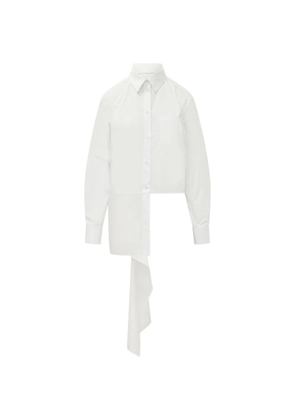 MSGM asymmetric-hem draped shirt - White