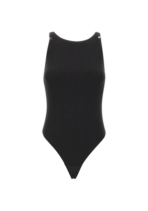 Elisabetta Franchi logo-plaque sleeveless bodysuit - Black