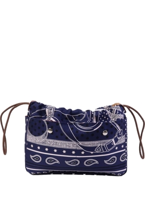 Hermès Pre-Owned paisley-print silk clutch bag - Blue