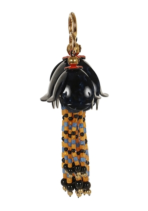 ETRO beaded floral-pendant keyring - Black