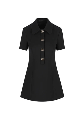 Gucci wool double G-detail mini dress - Black