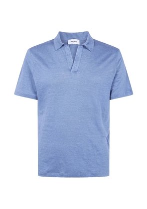Gran Sasso slub-texture V-neck T-shirt - Blue