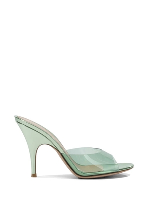 Gianvito Rossi transparent-strap metallic-finish sandals - White