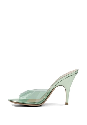 Gianvito Rossi transparent-strap metallic-finish sandals - White