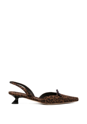 3juin leopard-print bow-detail pumps - Brown