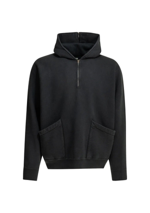 A.PRESSE half-zip cotton hoodie - Black