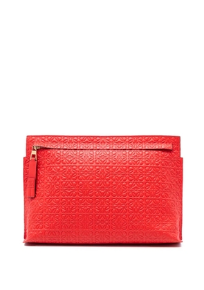Loewe Pre-Owned 2017 Embossed Anagram Leather Repeat T clutch bag - Red