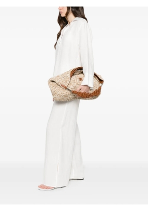 ERMANNO FIRENZE Anika braided-handle woven tote bag - Neutrals