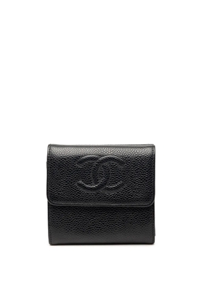 CHANEL Pre-Owned 2002-2003 CC Caviar Trifold Wallet small wallets - Black