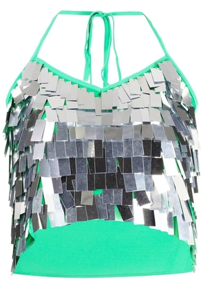Simon Miller Tipsy sequin-embellished cropped top - Silver