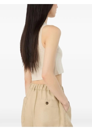Weekend Max Mara Bombo ribbed-knit cropped top - Neutrals