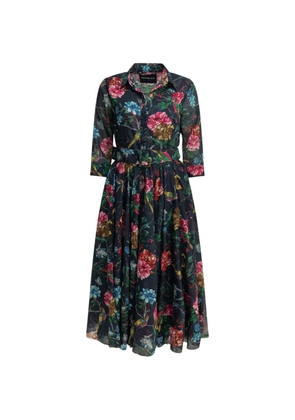 Samantha Sung floral-print belted dress - Blue