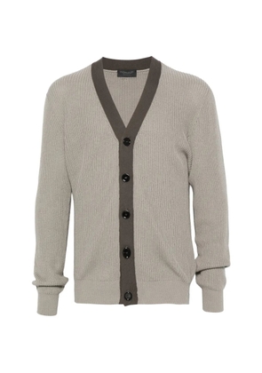 DONDUP ribbed-knit V-neck cardigan - Neutrals